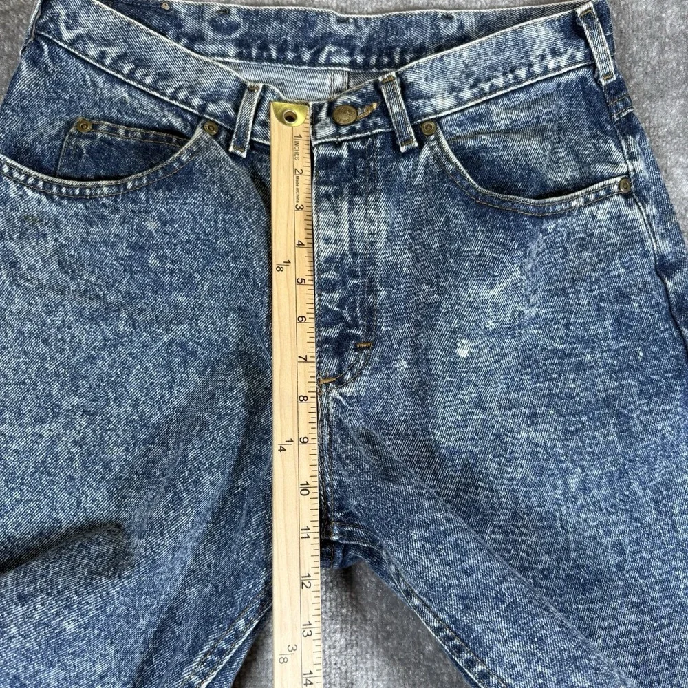 Vintage Lee Jeans Men's 33x30 Blue Denim Acid Washed USA Made